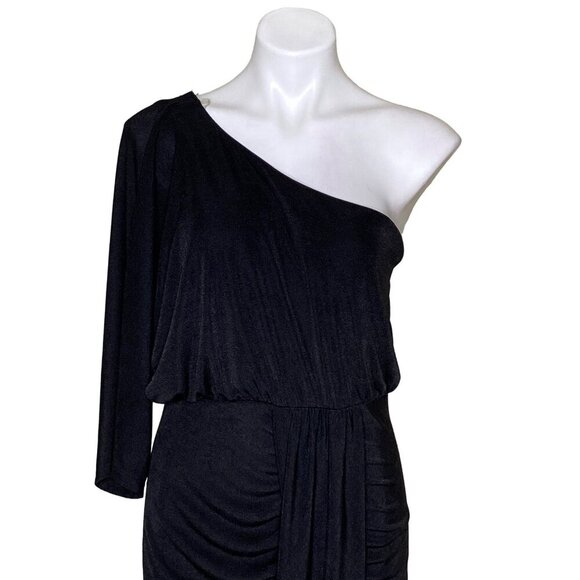 Gilli NWT Black One-Shoulder Cocktail Dress, Asymmetrical Hem Women's Size L - Picture 4 of 11